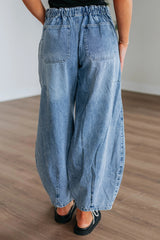 Myosotis Large Patch Pocket Drawstring Paperbag Waist Barrel Jeans