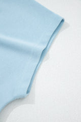 Sea Green Solid Color Loose Tee Drawstring Shorts 2pcs Outfit