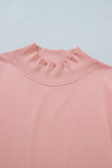 Mint Green Solid Color High Neck Cap Sleeve Loose Top