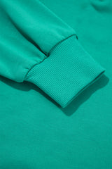 Dark Green V Neck Piping Trim Pullover Top and Shorts Set