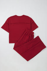 Orchid Bouquet Drop Shoulder Boxy Tee and Barrel Pants Set