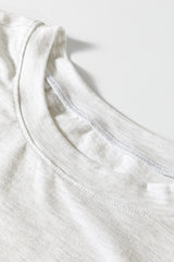 Oatmeal Shirred Cuffs Puff Sleeve Peasant Top