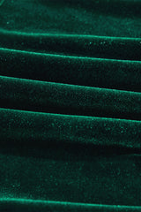 Evergreen Sequin Puff Sleeve High Waist Tiered Velvet Mini Dress