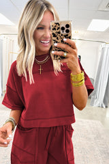 Orchid Bouquet Drop Shoulder Boxy Tee and Barrel Pants Set