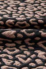 Black Leopard Print Bubble Sleeve Shift Mini Dress