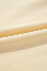 Beige Plain Exposed Seam Round Neck Pullover Sweatshirt