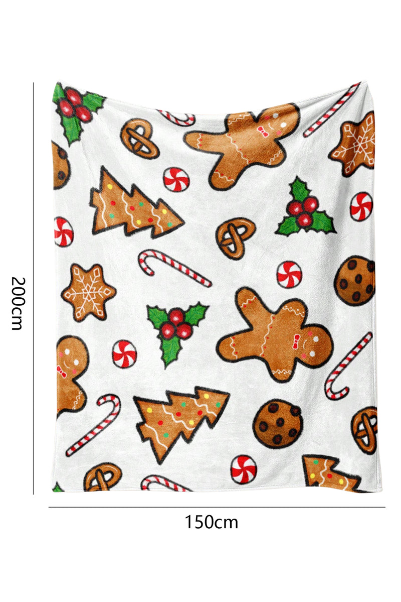 White Christmas Gingerbread Man Throw Blanket