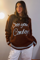 Coffee Letter Embroidered Graphic Sweater