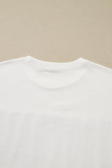 White FOOTBALL Letter Graphic Crew Neck Sweatshirt