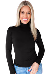Green Bay Slim Fit High Neck Long Sleeve Basic Top