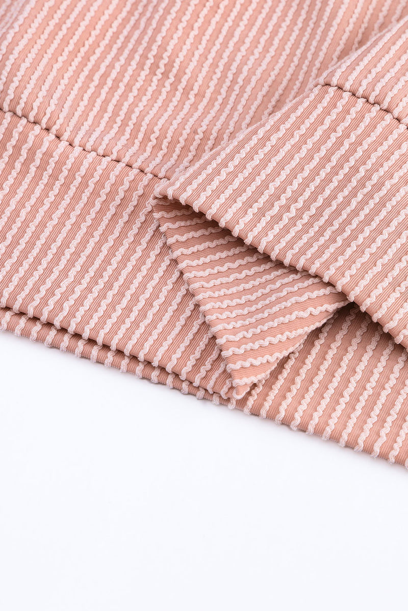 Black Color Block Corduroy Long Sleeve Top