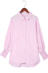Grass Green Striped Pocket Button Up Shirt