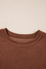 Festival Fuchsia Plain Drop Sleeve Corded Oversized Sweatshirt