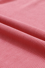 Red Contrast Trim Crinkle Rib Oversized Sweatshirt