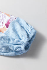 Printed Round Neck Balloon Sleeve Sweatshirt