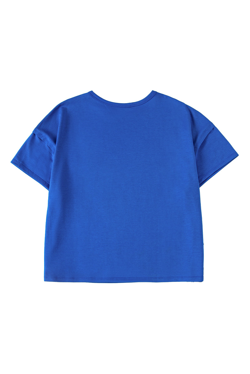 Bright Pink Patched Pocket Exposed Seam Oversized T Shirt
