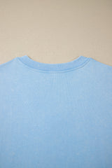 Mint Green Mineral Wash V Neck Tee Matching Skort Set