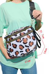 Fiery Red Checkered Print Wide Strap Large Crossbody Bag