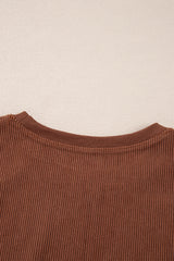 Festival Fuchsia Plain Drop Sleeve Corded Oversized Sweatshirt