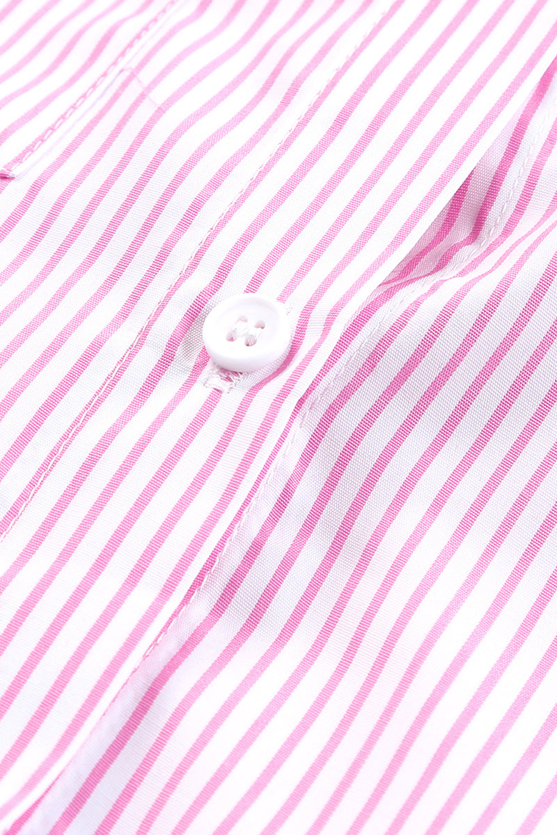 Grass Green Striped Pocket Button Up Shirt