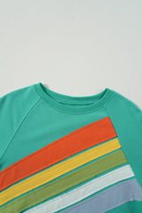 Apricot Rainbow Colorblock Pullover Sweatshirt