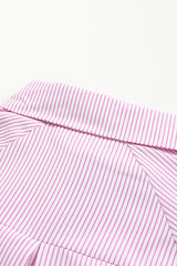 Grass Green Striped Pocket Button Up Shirt