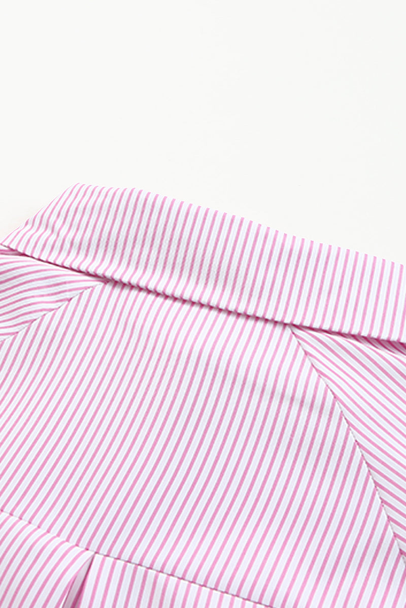 Grass Green Striped Pocket Button Up Shirt
