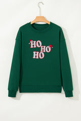 Evergreen Embroidered Letter Graphic Christmas Fashion Sweatshirt