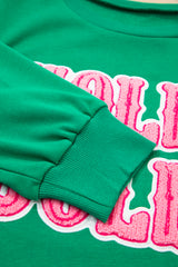 Sea Green HOLLY JOLLY Letter Christmas Holiday Sweatshirt