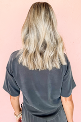 Dark Grey Crewneck Tee and Loose Pants Set