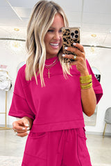 Orchid Bouquet Drop Shoulder Boxy Tee and Barrel Pants Set