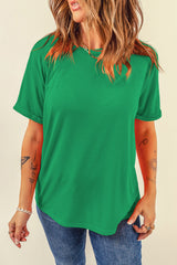 Orchid Petal Casual Plain Crew Neck Tee