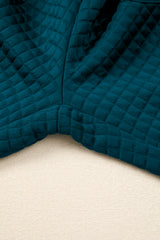Skobeloff Checkered Texture Hooded Top and Loose Pants Set