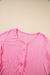 Orchid Petal Delicate Texture Cropped Cami Shorts and Cardigan 3pcs Lounge Set