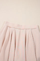 Jet Stream Corded Lantern Sleeve Pullover and Ruffle Mini Skirt Set