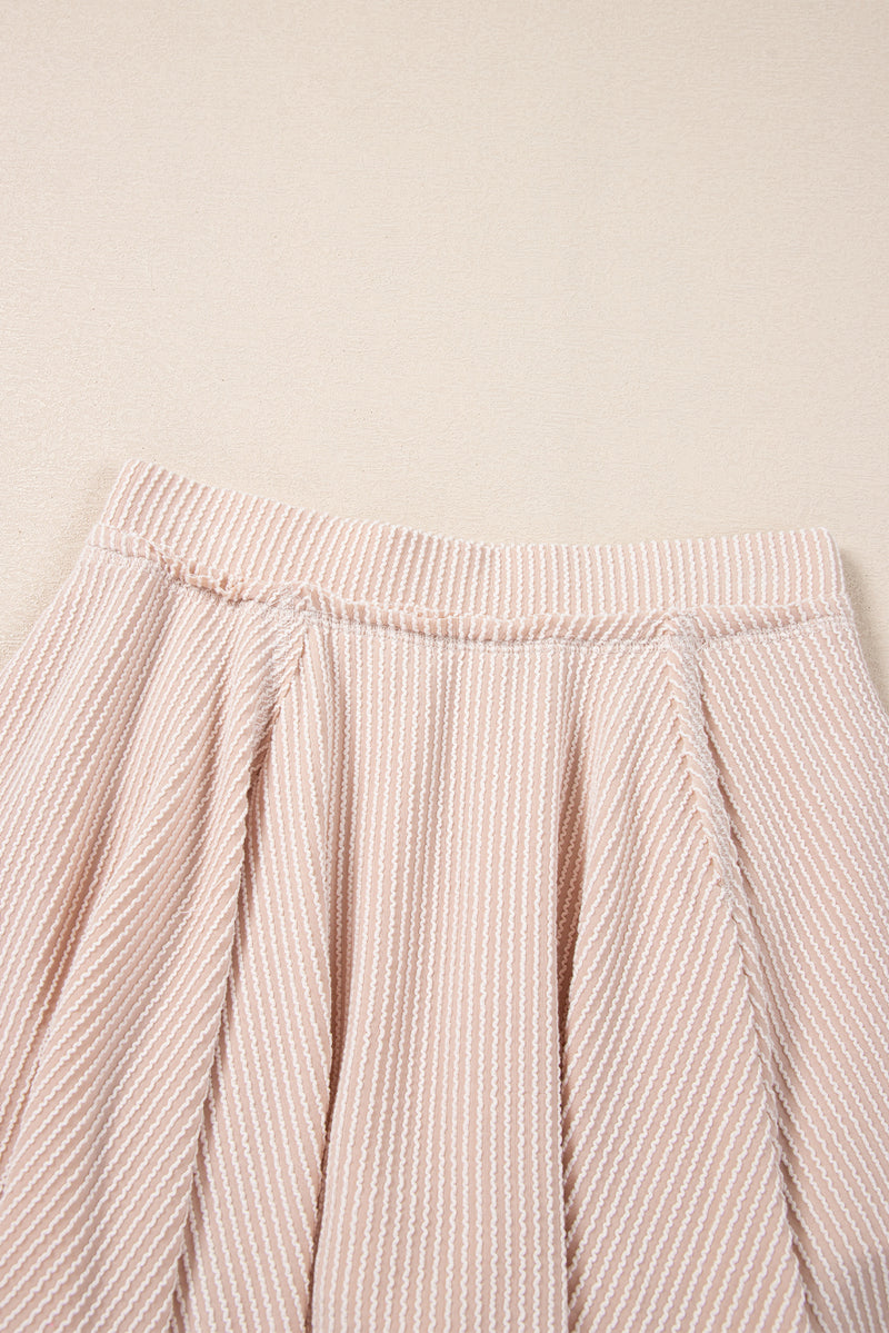 Jet Stream Corded Lantern Sleeve Pullover and Ruffle Mini Skirt Set