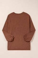 Festival Fuchsia Plain Drop Sleeve Corded Oversized Sweatshirt