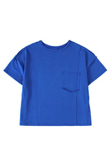 Bright Pink Patched Pocket Exposed Seam Oversized T Shirt