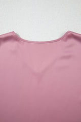 Toadstool Satin Ruffle Sleeve V Neck Blouse