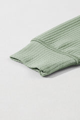 Clearly Aqua Pocketed Ribbed Long Sleeve Top