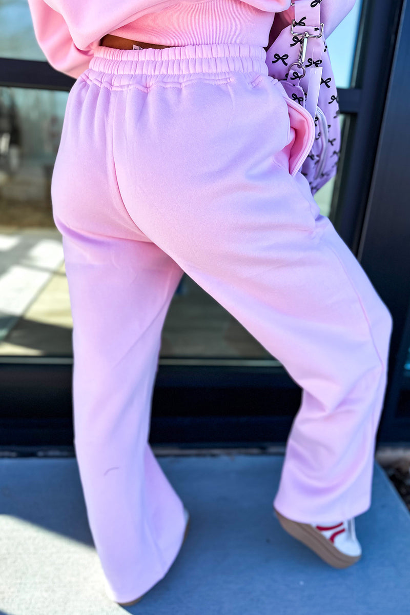 Phalaenopsis Chenille Heart Pattern Casual Pants Set