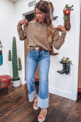 DUNE saved by grace Letter Embroidery Mineral Wash Loose Sweatshirt