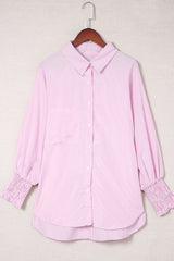 Grass Green Striped Pocket Button Up Shirt