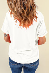 Orchid Petal Casual Plain Crew Neck Tee