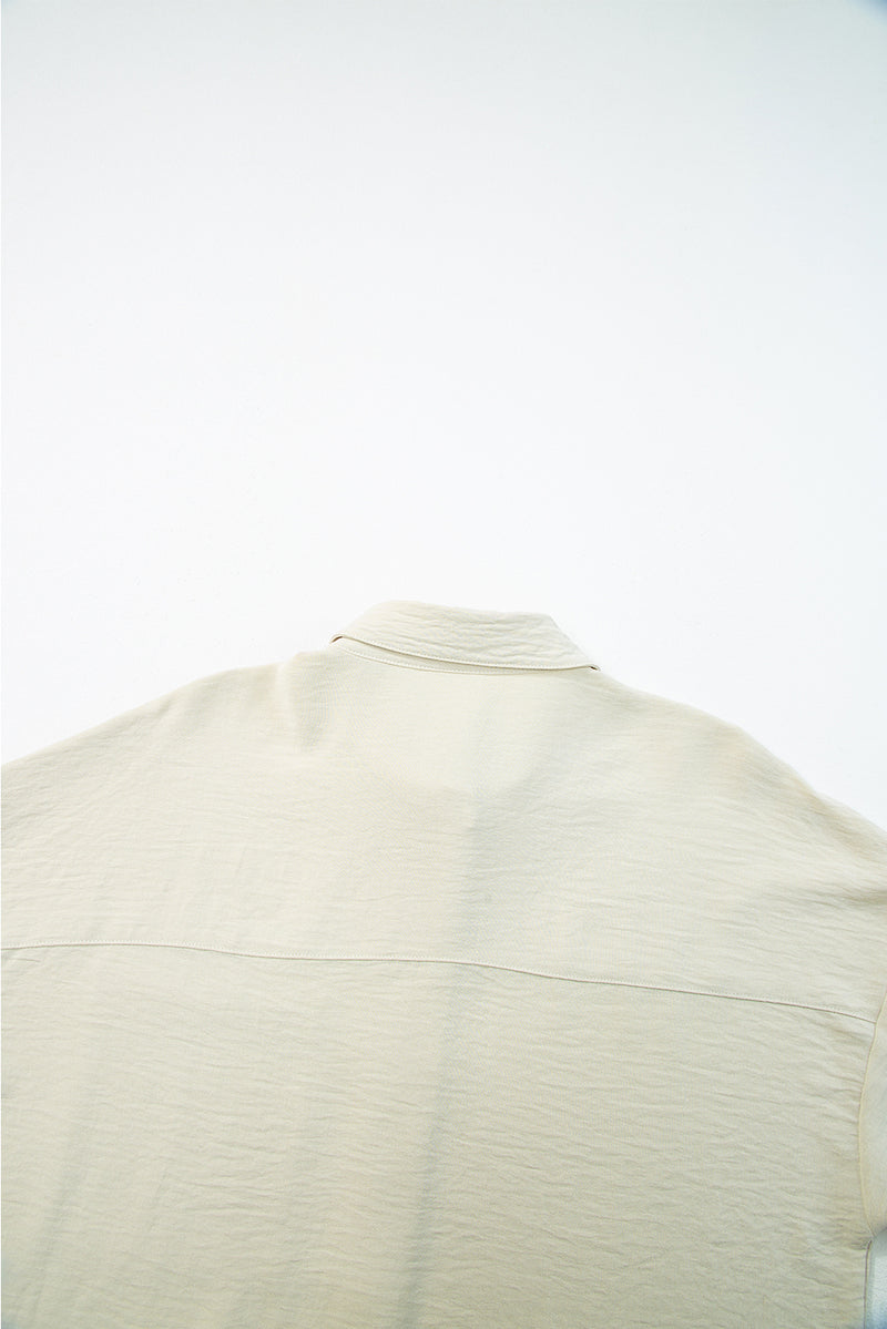 Black Crinkle Pocket Half Sleeve Shirt