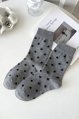 White Bow Ribbed Edge Crew Socks