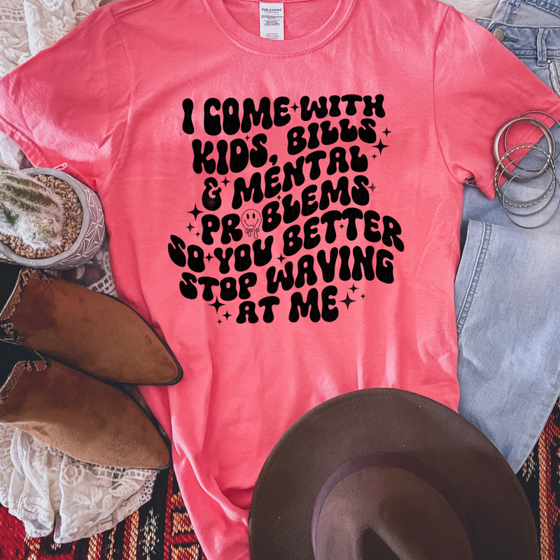 Stop Waving at Me tee