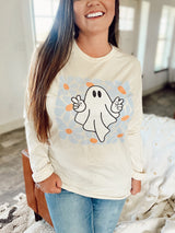 Groovy Peace Ghost long sleeve tee