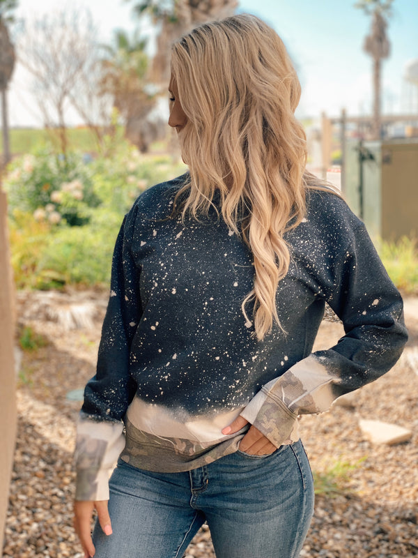 Camo dip sweater