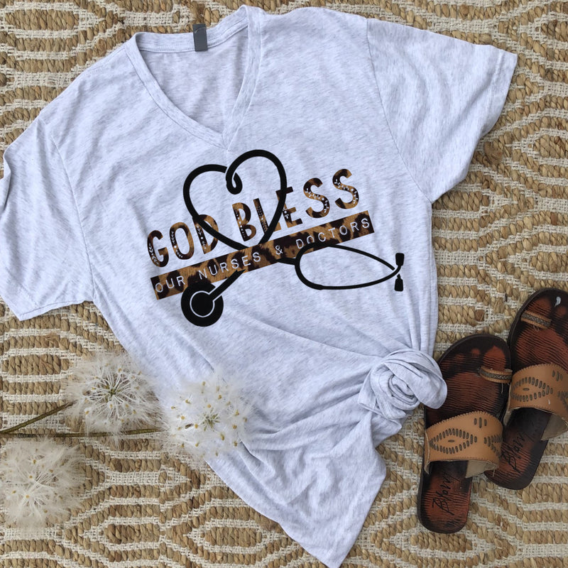 God bless nurses and doctors tee